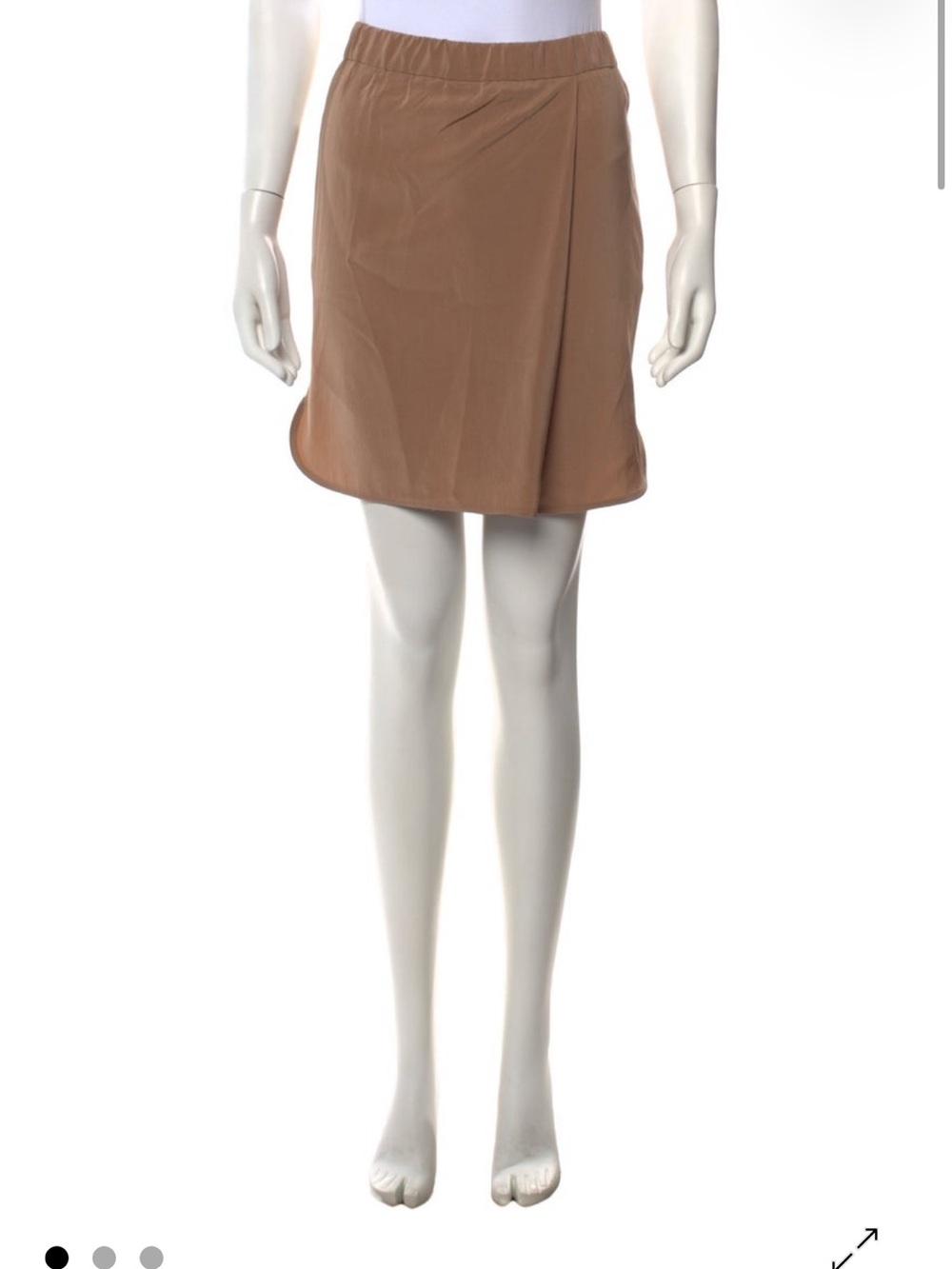 Brunello Cucinelli Tan Mini Skirt with Elastic Waist